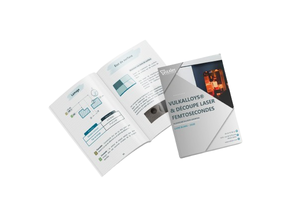 mockup livre blanc usinage laser femtosecondes des vulkalloys, metaux amorphes